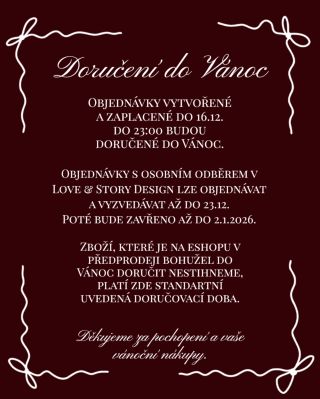 🎁Vánoční nákupy s doručením na adresu do 16.12. 🎁Vánoční nákupy s osobním odběrem v @loveandstorydesign do 23.12. 🎁Vánoční...